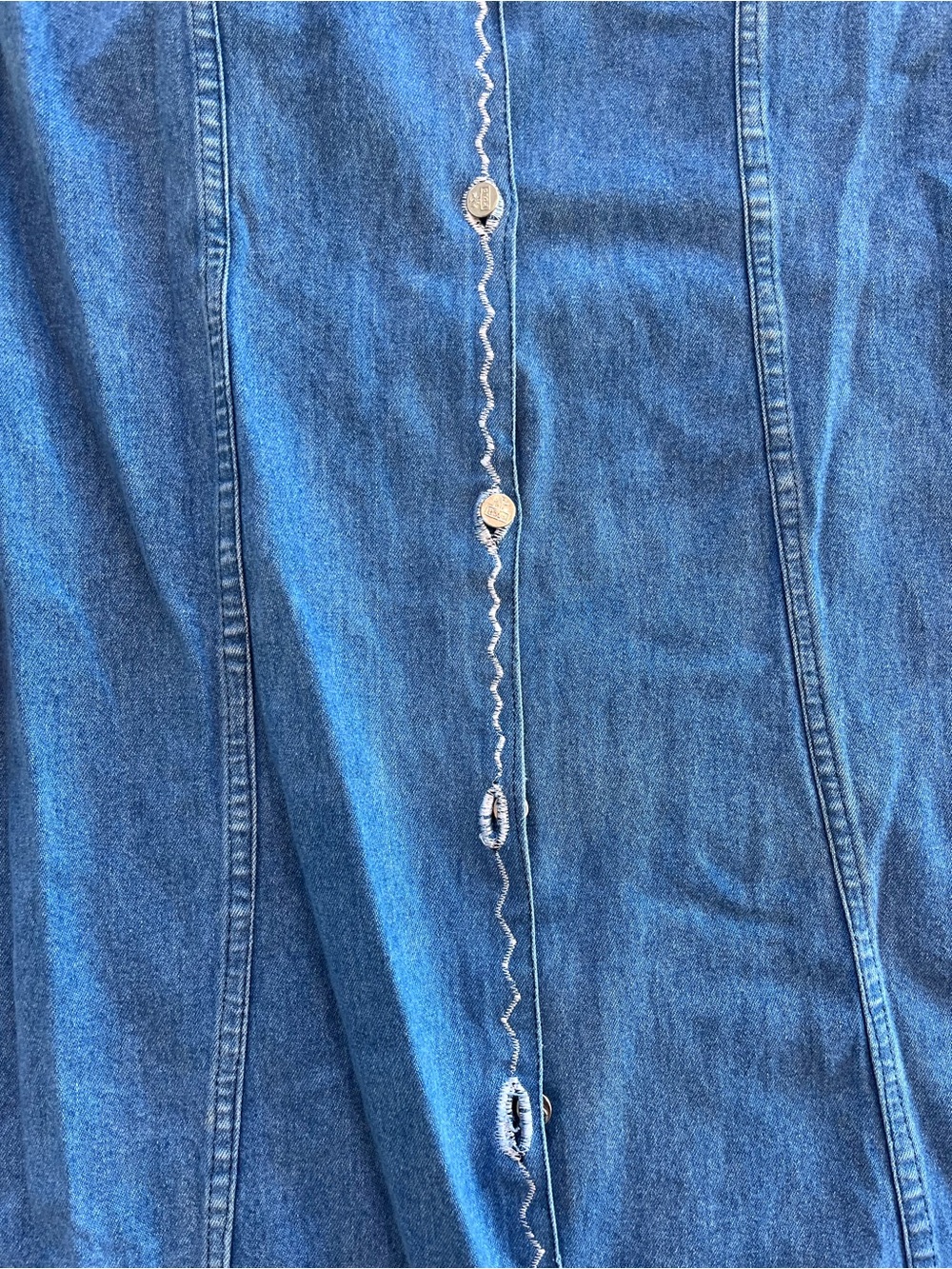 Vintage Polo Ralph Lauren Denim Midi Dress Size Large - Picture 7 of 9